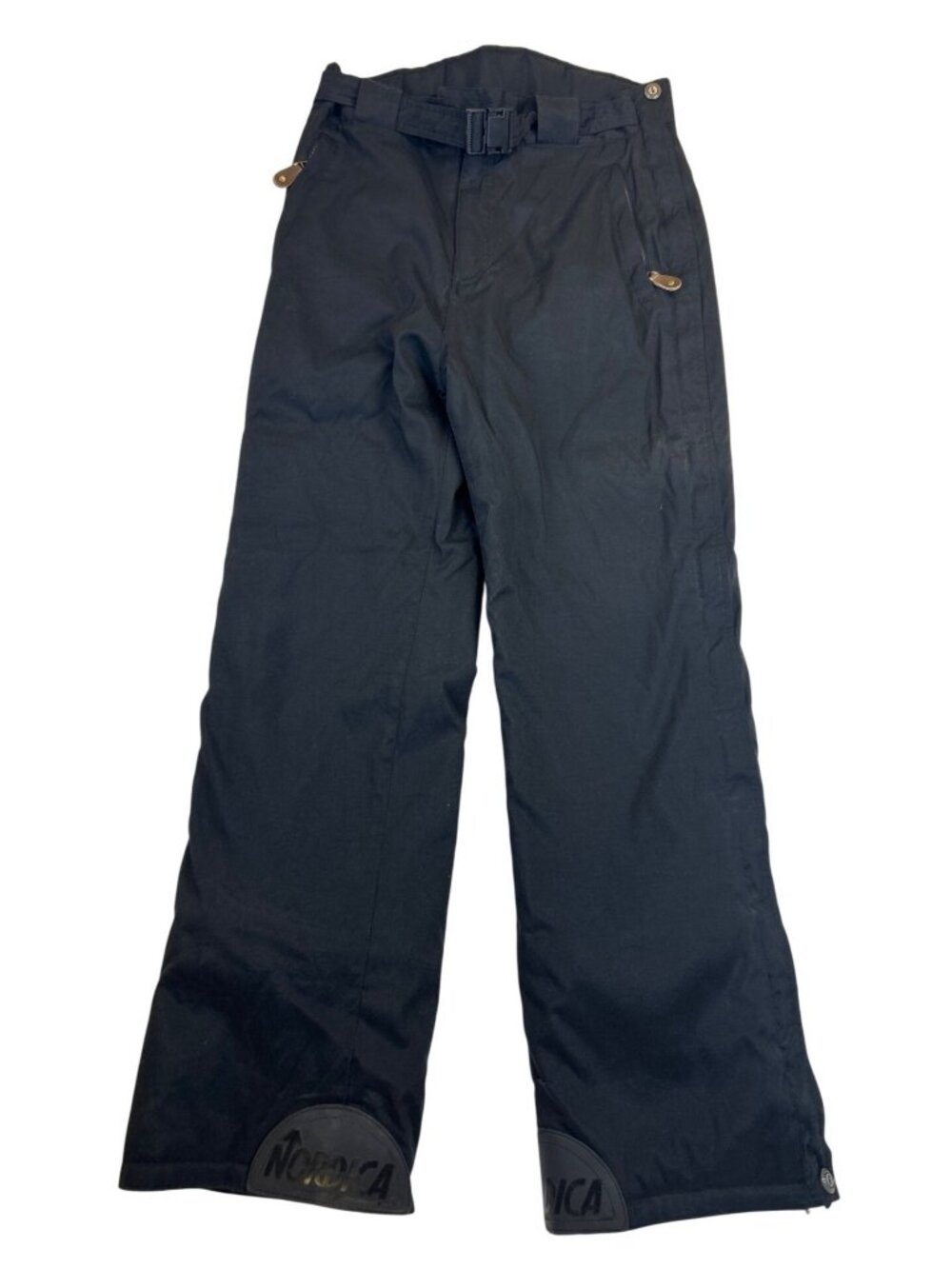 Nordica Ski Snowboard Pants Men’s Size 34 Belted Black Side Zip Pockets Insulate